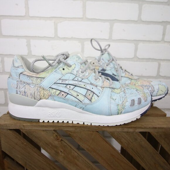 ASICS x ATMOS Gel Lyte III Sneakers Mens 8.5 US Sky World Map Great Cond main image 10